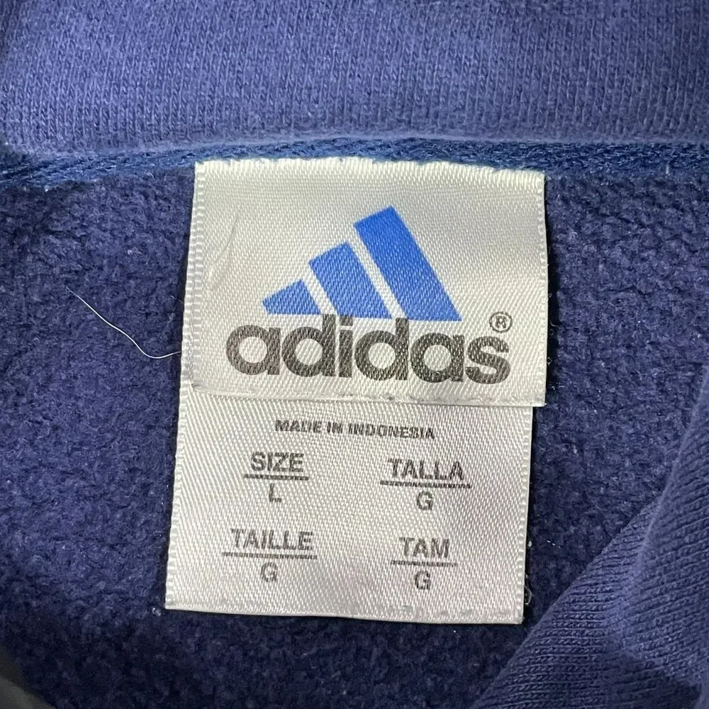 Vintage Y2K Adidas Center Logo Hoodie Men's Size Large Embroidered Pullover